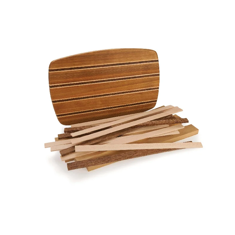 Exotic Cutting Board Kit - 3/4" x 10" x 16" - Tauari, Brownheart & Maple