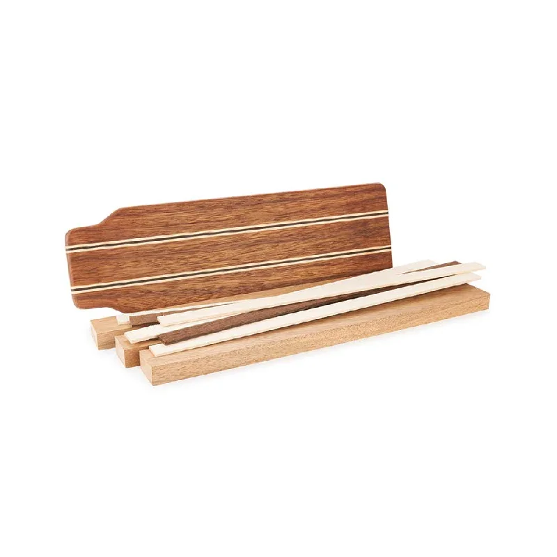 Exotic Cutting Board Kit - 3/4" x 5" x 16" - Angelique, Hard Maple & Wenge