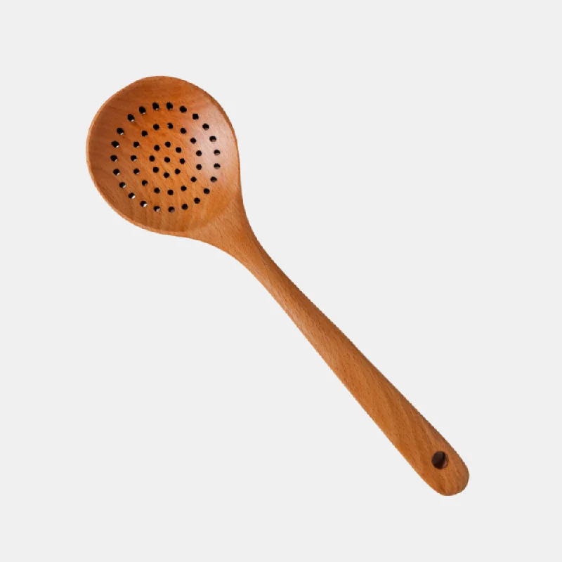 Wooden Strainer Spoon 28cm - Beech