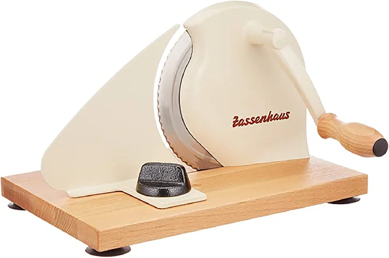 Zassenhaus Manual Bread Slicer, Hand Crank Home Bread Slicer, 11.75" x 8"