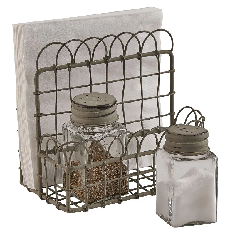 Zinc Wire Napkin and Salt & Pepper Caddy  Park Designs