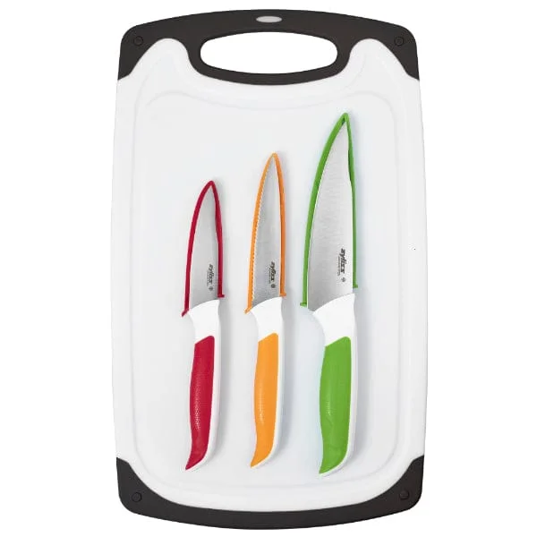 Zyliss Comfort Cutting Board and 3 Piece Knife Set