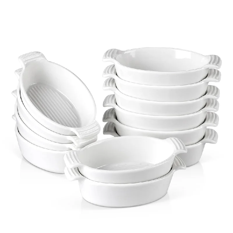 Bake Plate Dishes with Handle Souffle Brulee Tapas Pie Baking Pans