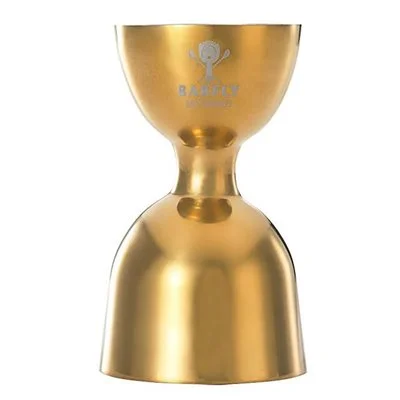 Barfly 1 & 2 Oz Heavy Duty Straight Rim Bell Jigger, Gold Plated