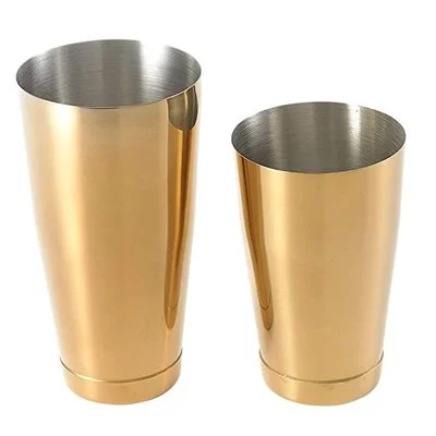 Barfly 28 Oz & 18 Oz 2-Piece Cocktail Shaker, Gold Plated