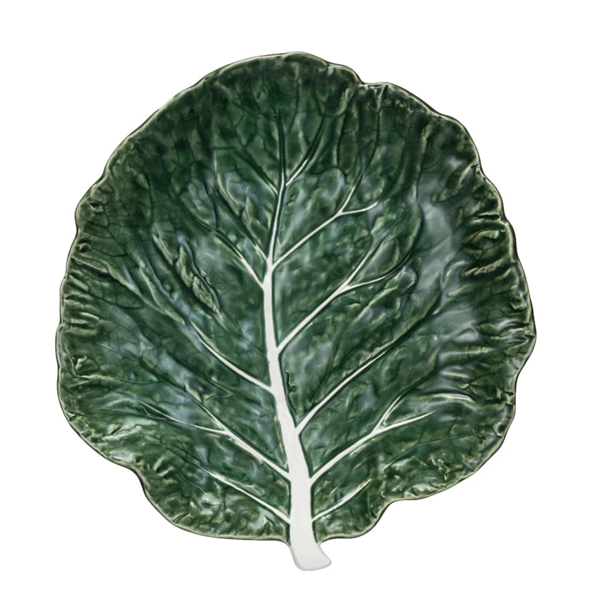 Creative Co-op - Stoneware Cabbage Leaf Plate