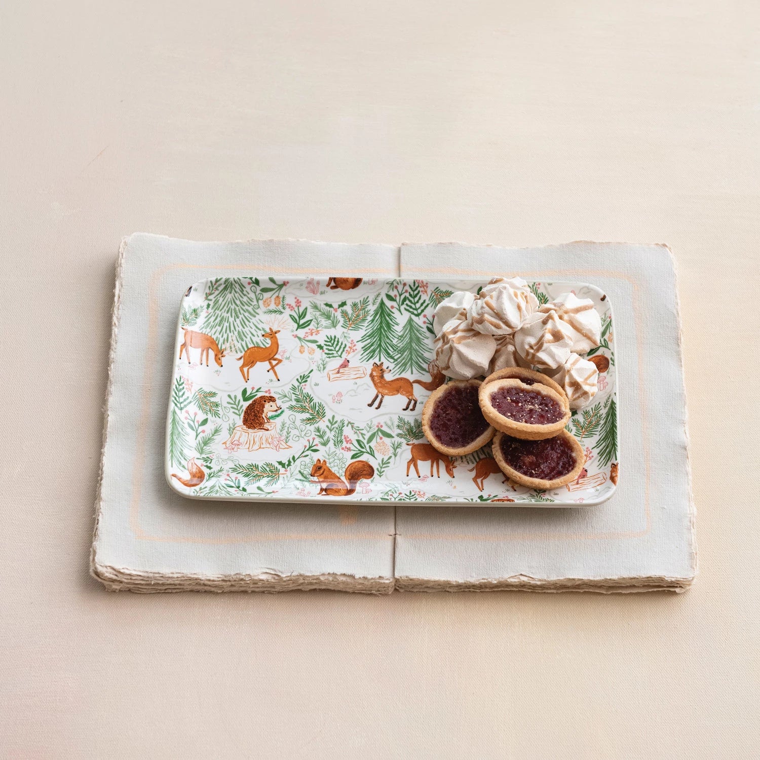 Creative Co-op - Stoneware Woodland Platter