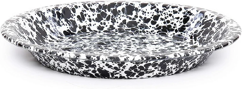 Crow Canyon - Enamelware Splatter Pie Plate, Black