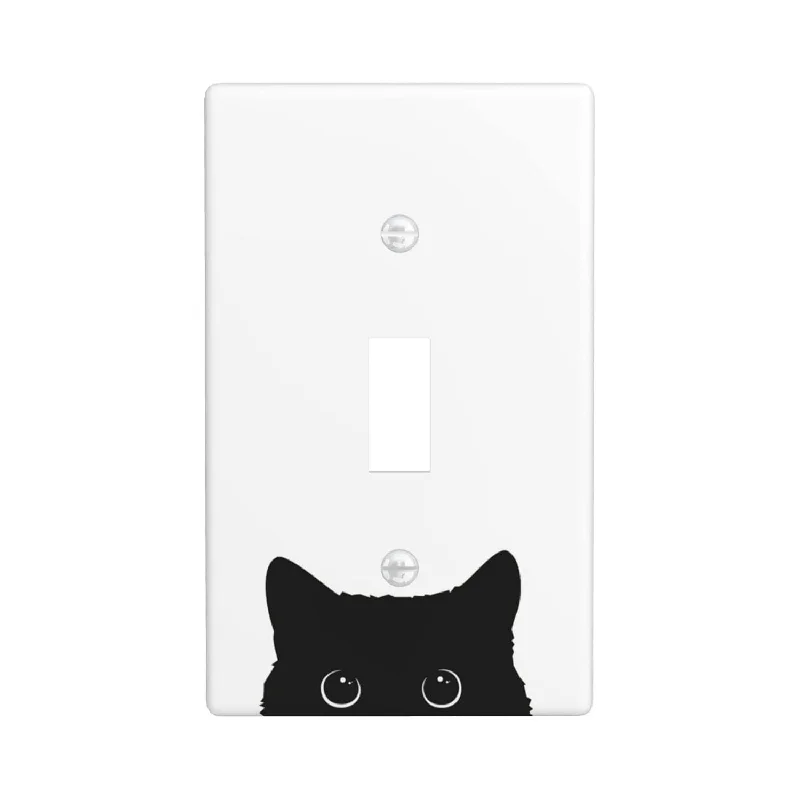 Cute Cat Light Switch Cover Plates Decorative Single Toggle Wall Plate 1-Gang