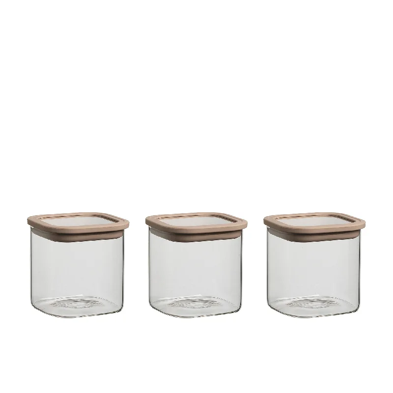 Ecology Store Square Glass Canister Set 3pc