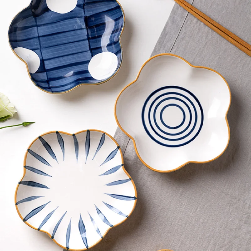 Flower-Shaped Ceramic Plates