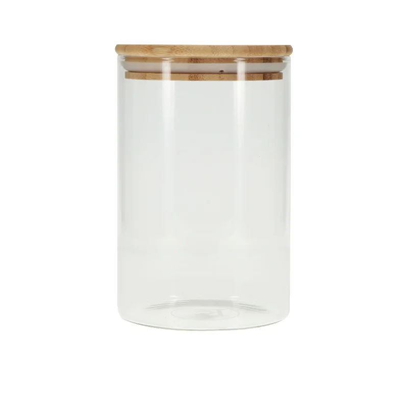 Kate's Kitchen Glass Canister with Bamboo Lid 1L Set of 6