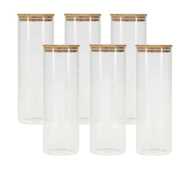 Kate's Kitchen Glass Canister with Bamboo Lid 2L Set of 6