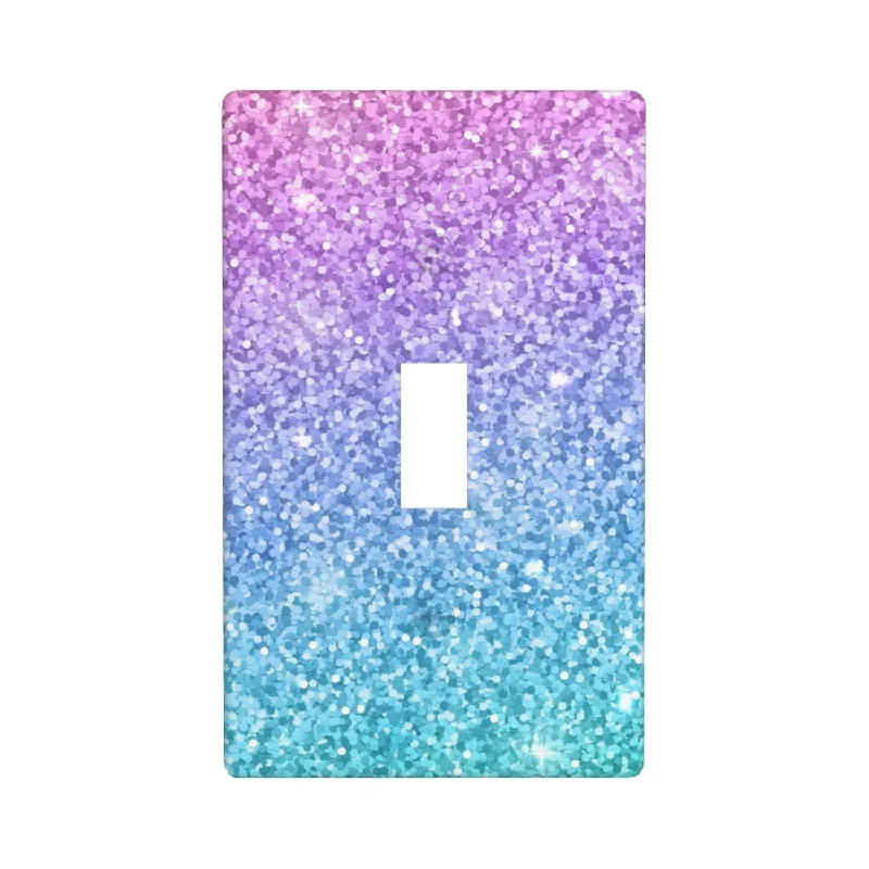 Light Switch Cover Pink Blue Glitter Wall Plates 1-Gang Single Toggle 4.5 X 2.