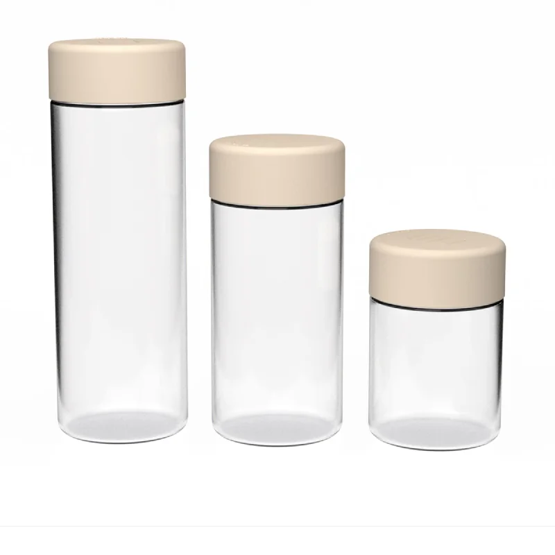 Luxey Cup Glass Pantry Canister Set 3pc Mylk