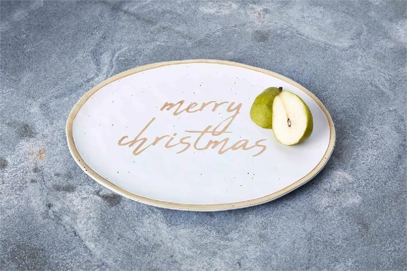 Mud Pie - Gold Merry Christmas Platter