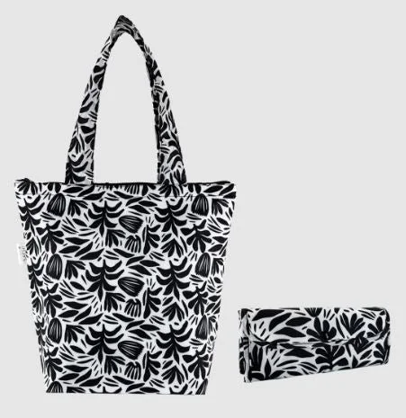 Sachi Insulated Market Tote - Monochrome Blooms