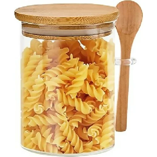 Spice Storage Jar with Wooden Lid And Spoon - 650ml