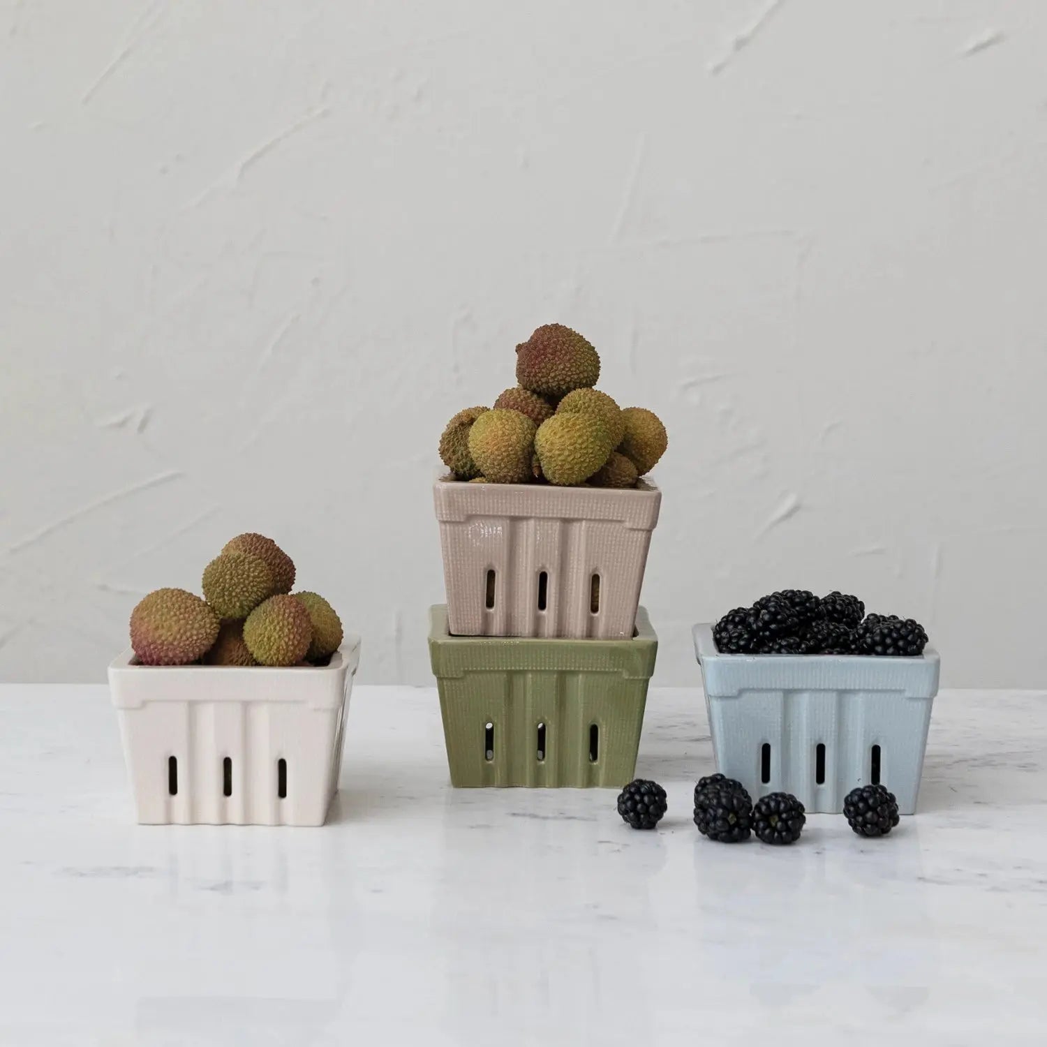 Stoneware Berry Basket