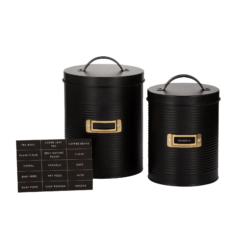 Typhoon Living Otto Storage Canister Set 2 Piece in Black