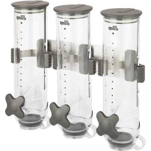 Zevro Indispensable Smartspace Wall Mount Triple Dry-Food Dispenser 3 in 1